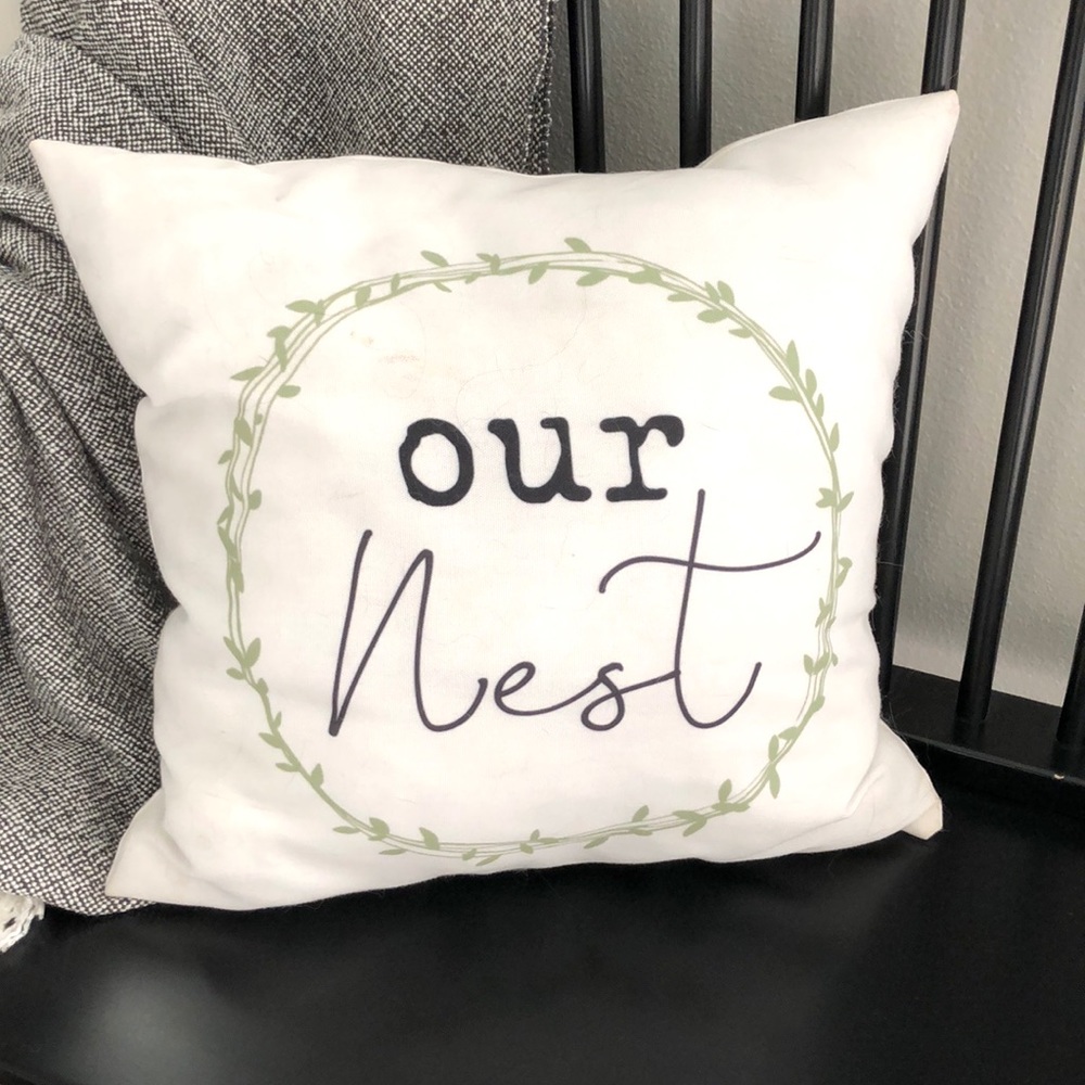 Our Nest Throw Pillow